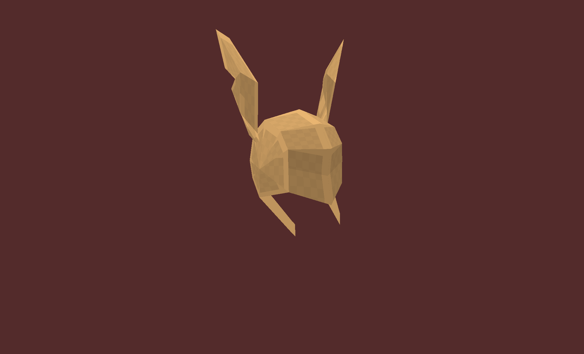 Rotating low-poly recreation of Malenia's helmet