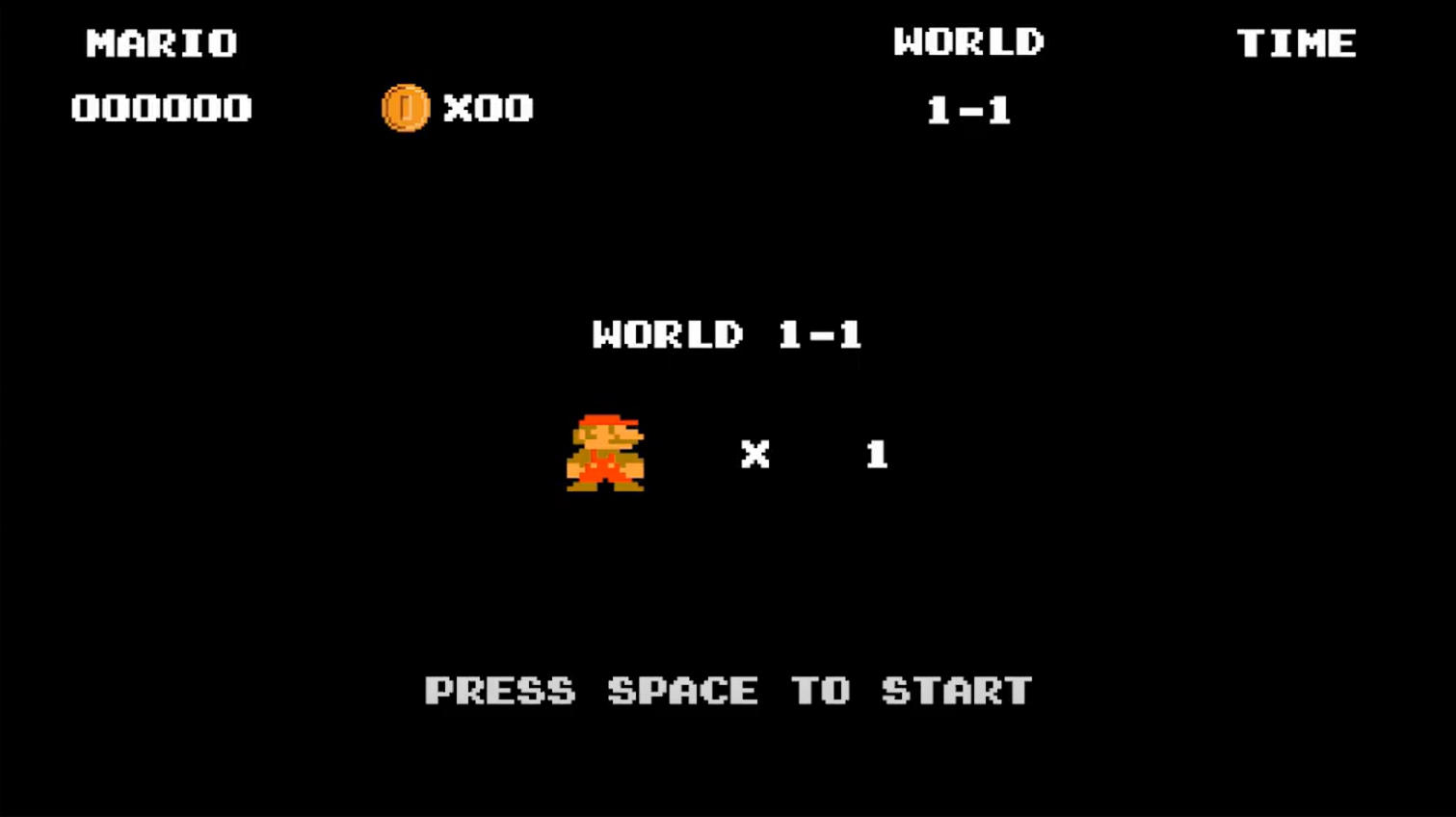 Super Mario Bros interface recreation
