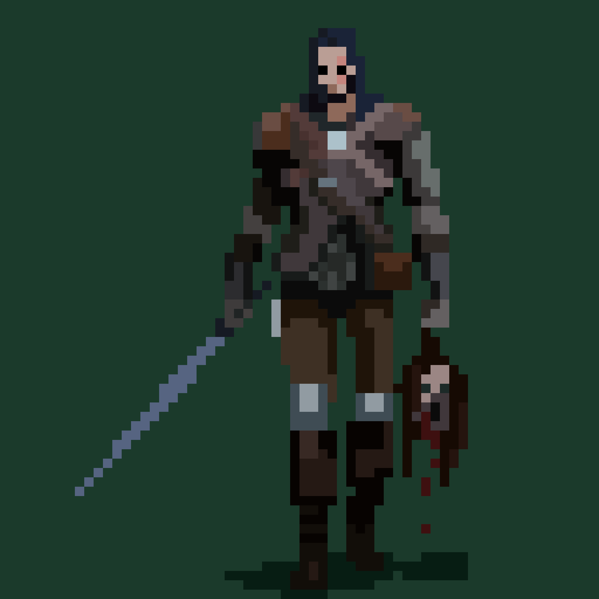 Pixel art interpretation of Logen Ninefingers