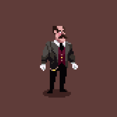 Pixel art butler character