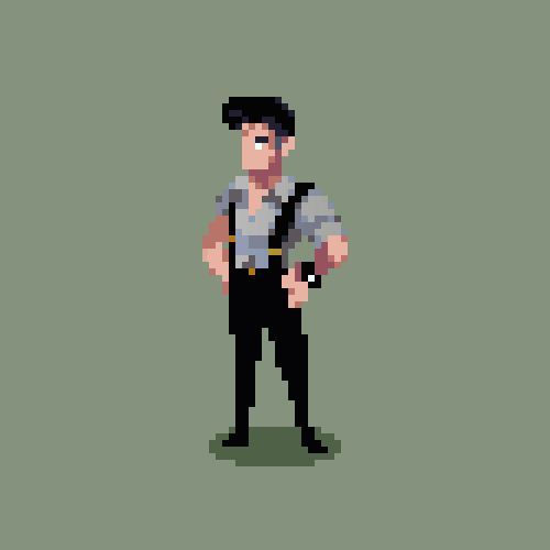 Pixel art detective character